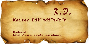 Kaizer Dömötör névjegykártya